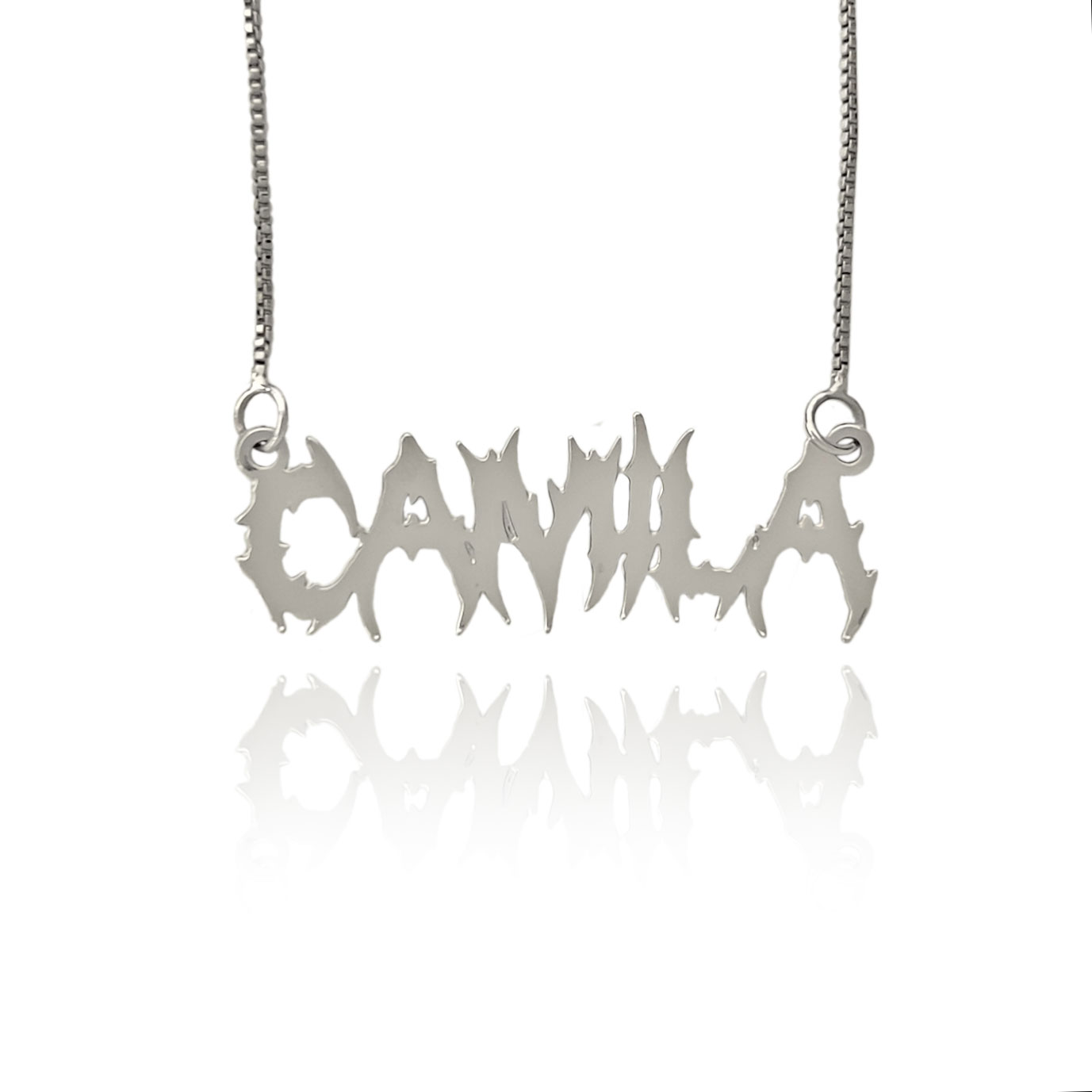 Colar de Nome com Letra Trash Metal 