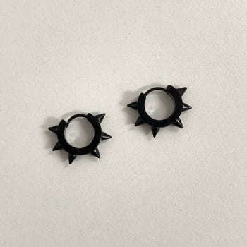 Argolinha Mini Spikes Clique Aço Preto