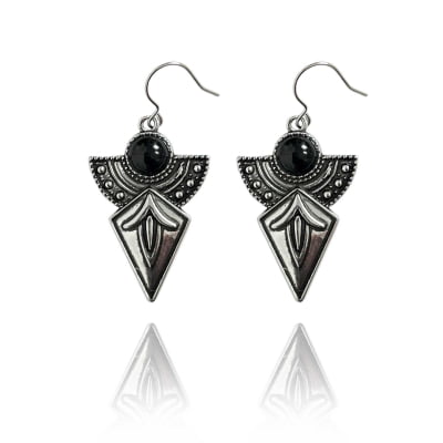 Brinco Geométrico | Pedra Preta