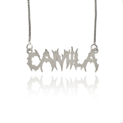 Colar de Nome com Letra Trash Metal
